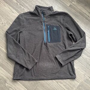 L.L. Bean | North Ridge Fleece 1/4 Zip Pullover Gray Blue Trim Size Large